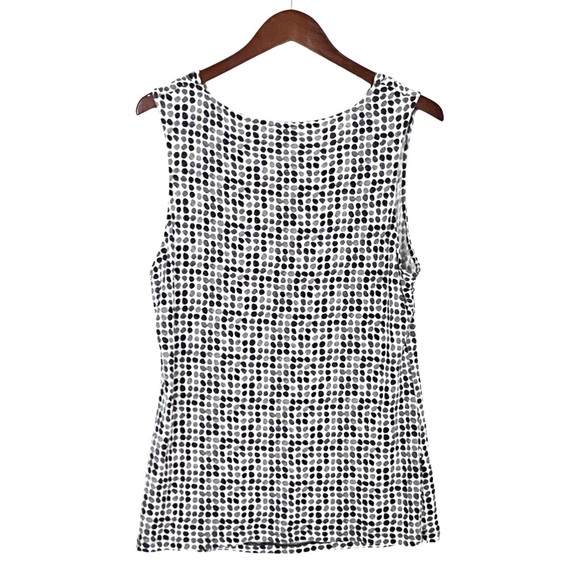 Banana Republic Dotted Cowl Neck Sleeveless Top GeoSpotted Jersey Tank Blouse XL - Picture 9 of 16